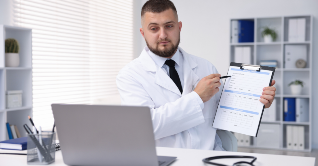 doctor teaching something